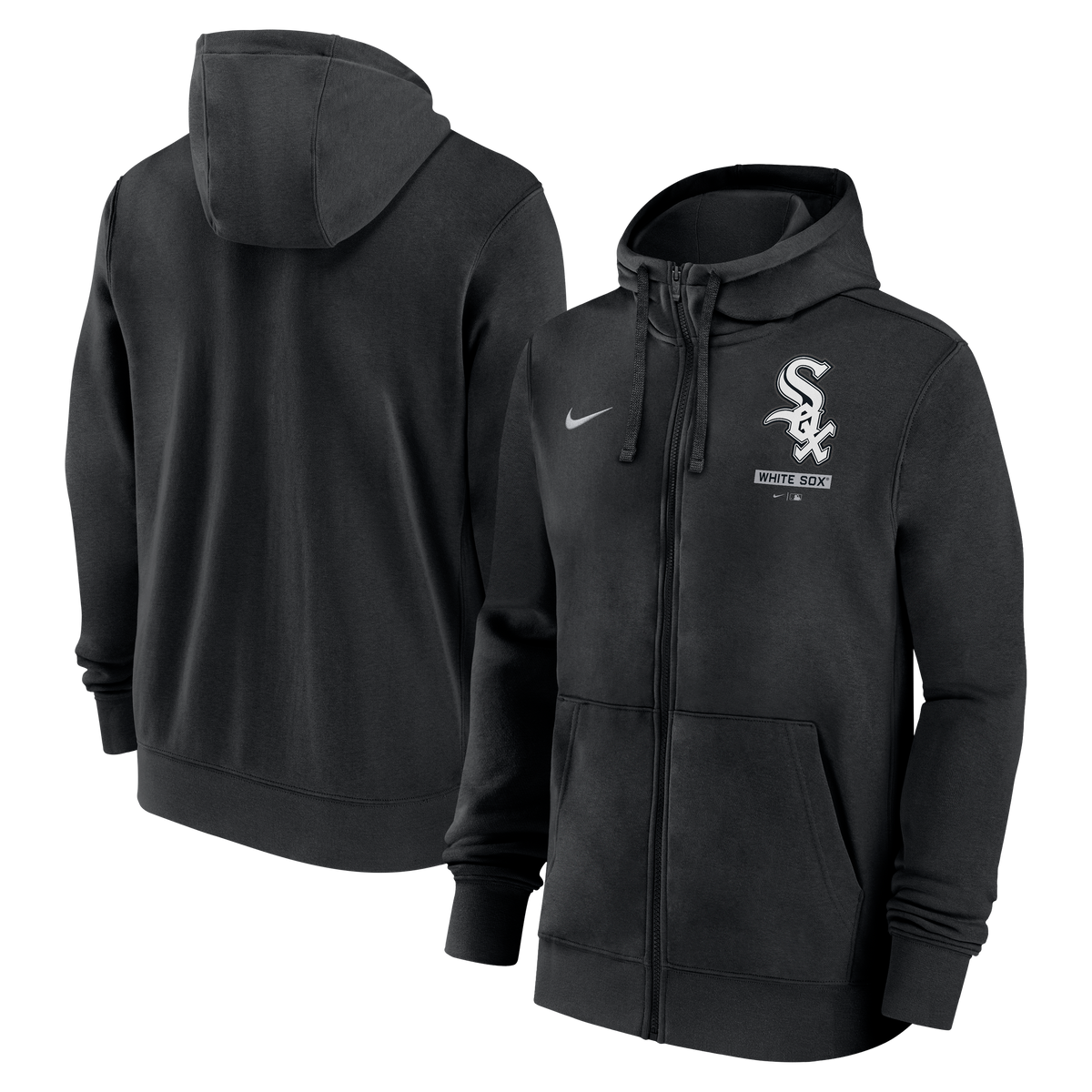 Chicago White Sox Nike Mentor Full Zip Black Hoodie for Men product image 1, provided for visual reference and product