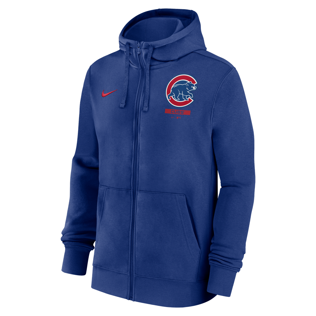Chicago Cubs Nike Mentor Full Zip Royal Hoodie for Men product image 2, provided for visual reference and product detail