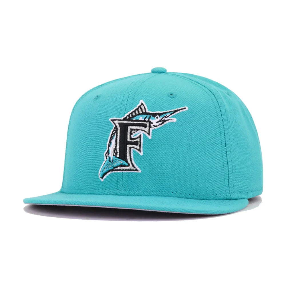 Florida Marlins 2003 World Series Teal 59FIFTY Fitted Hat for Men product image 2, provided for visual reference and product