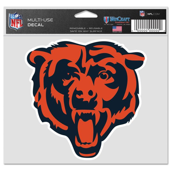 Chicago Bears 5X6" Fan Decal Decal By Wincraft product image 1, provided for visual reference and product detail review