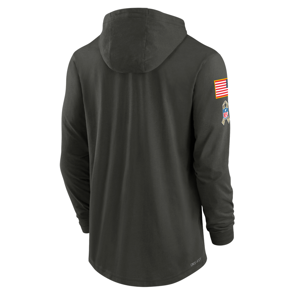 Nike Chicago Bears 2025 Salute To Service Hooded Long Sleeve T-Shirt for Men product image 3, provided for visual reference