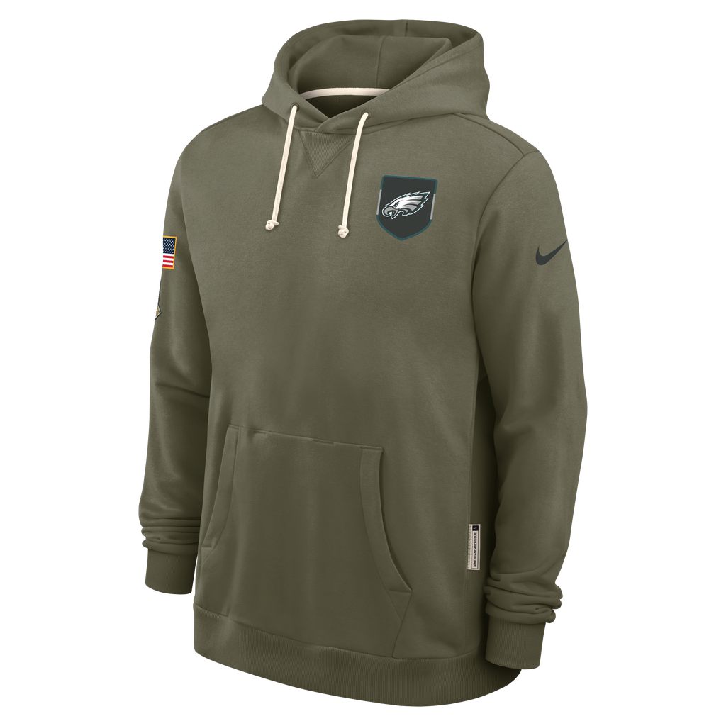 Philadelphia Eagles Nike Olive Green 2025 Salute To Service Club Pullover Hoodie for Men product image 2, provided for