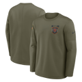 Chicago Bears Olive Green 2025 Salute To Service Nike Pullover Therma Fit Crew Sweatshirt for Men product image 1, provided