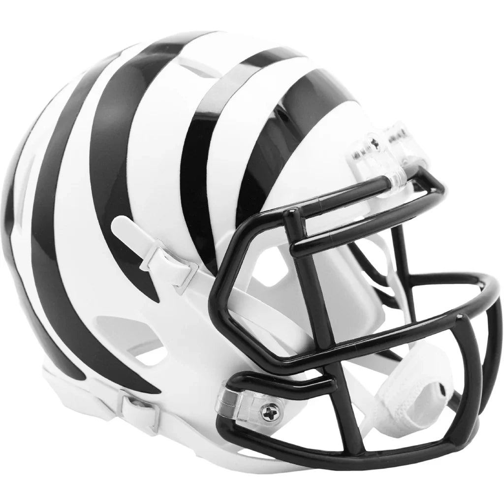 Cincinnati Bengals White Alternate Speed Mini Helmet product image 1, provided for visual reference and product detail review