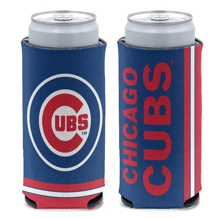 Chicago Cubs Scatter Slim Can Cooler By Wincraft product image 1, provided for visual reference and product detail review