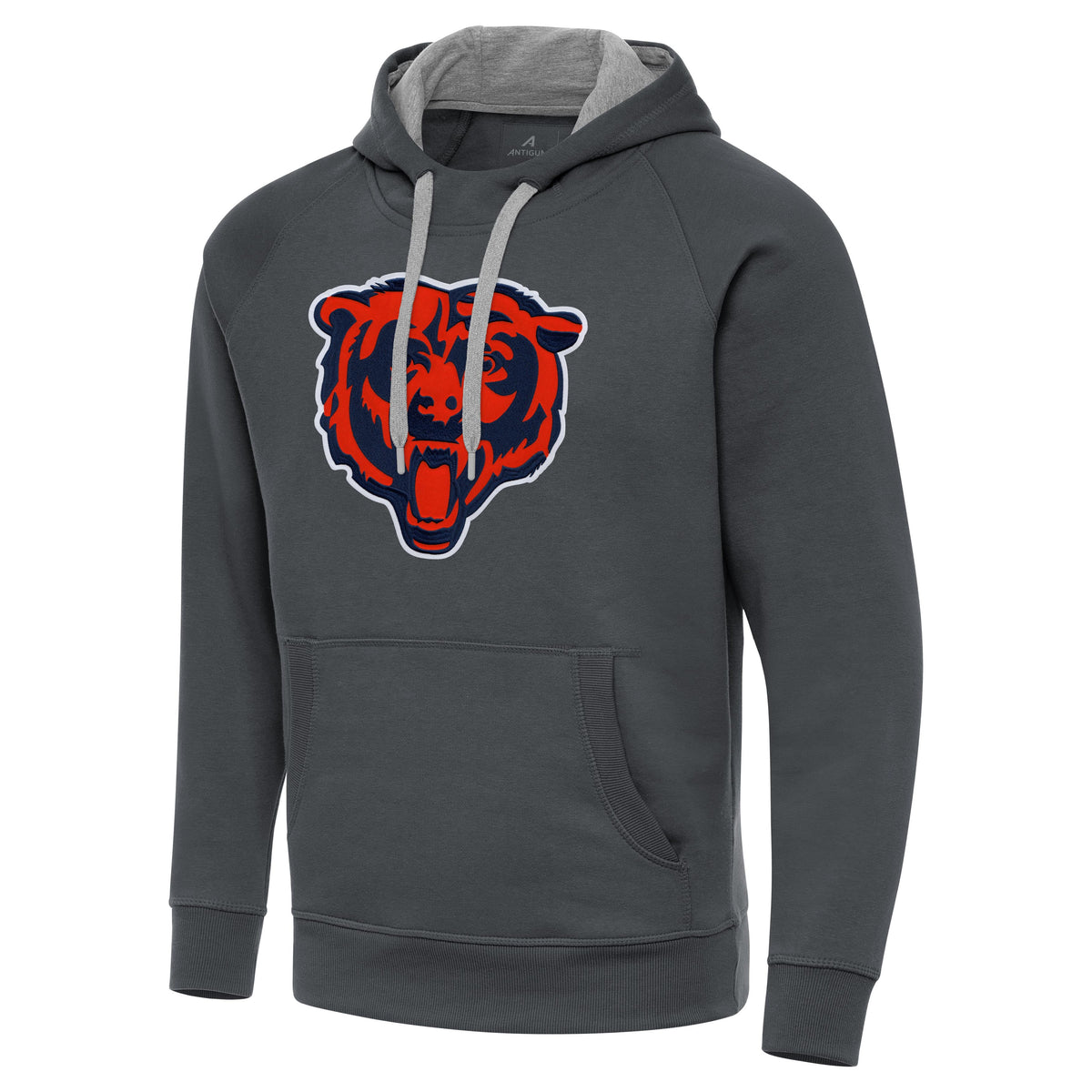 Chicago Bears Charcoal Antigua Victory Pullover Hoodie for Men product image 1, provided for visual reference and product