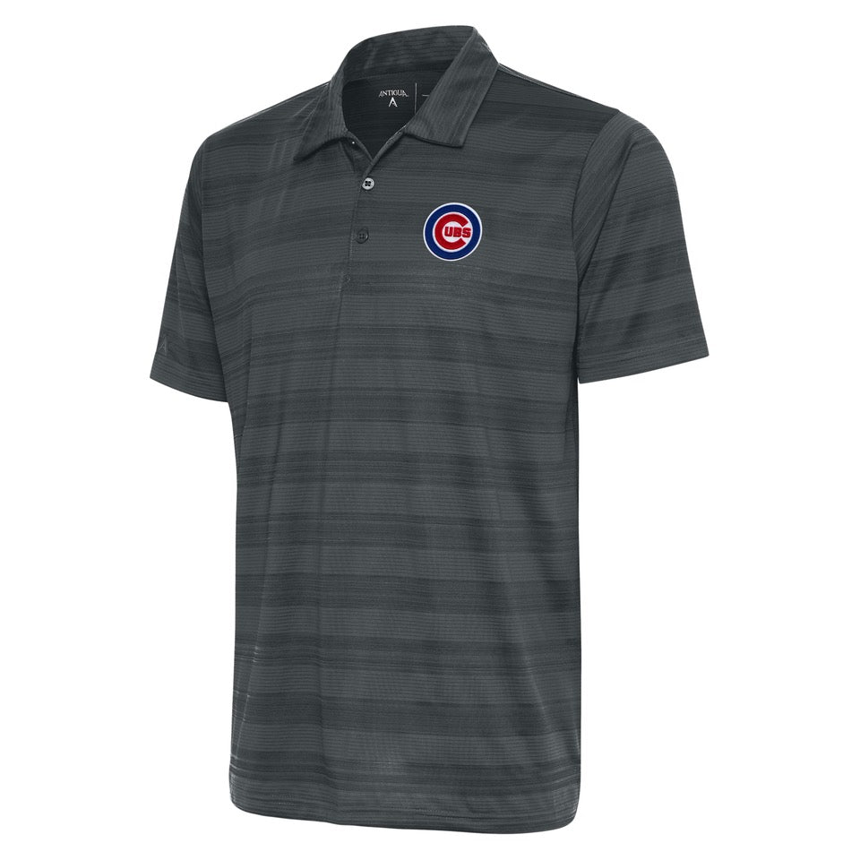 Chicago Cubs Antigua Carbon Compass Polo for Men product image 1, provided for visual reference and product detail review