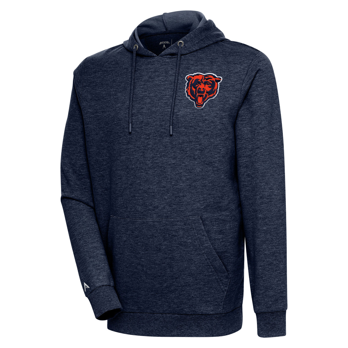 Chicago Bears Antigua Heather Navy Action Pullover Hoodie for Men product image 1, provided for visual reference and product