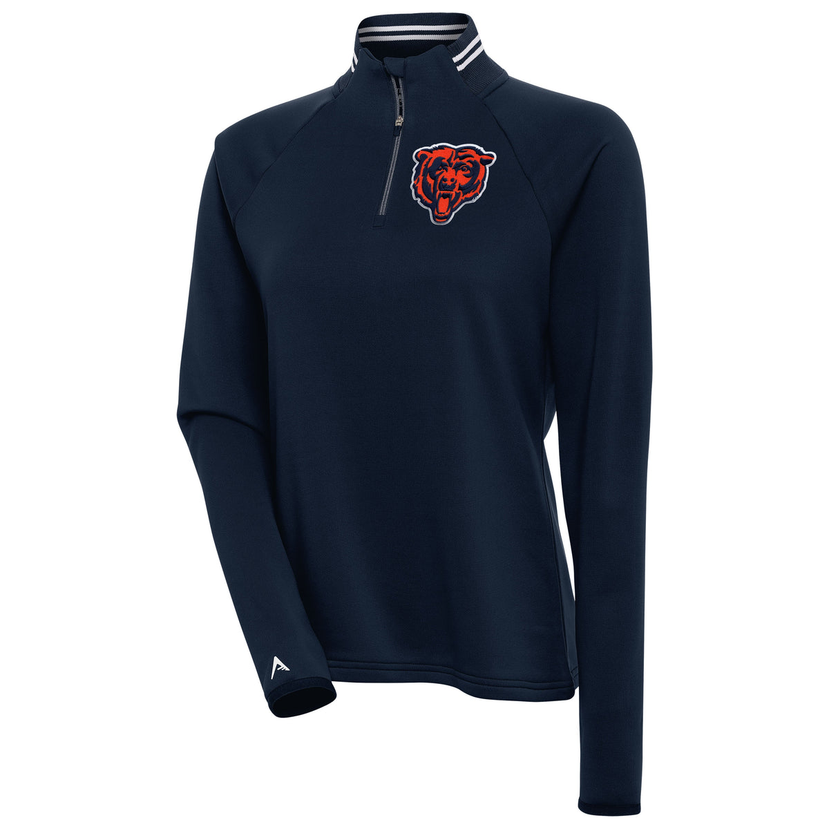 Chicago Bears Antigua Navy Milo 1/4 Zip Track Jacket for Women product image 1, provided for visual reference and product