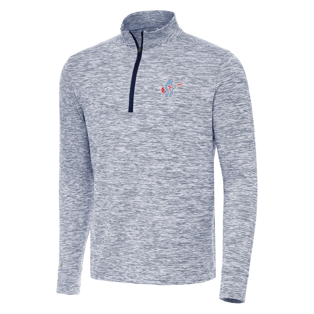 Chicago Cubs Navy/White Guitar Bear 2nd Alternate Antigua Cause 1/4 Zip Pullover for Men product image 1, provided for