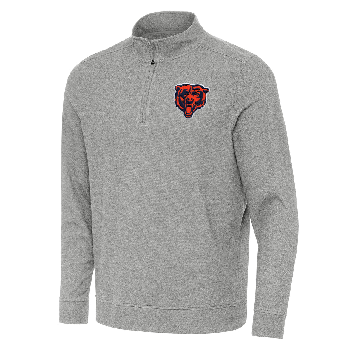 Chicago Bears Antigua Heather Gray Subtle Quarter-Zip Top for Men product image 1, provided for visual reference and product