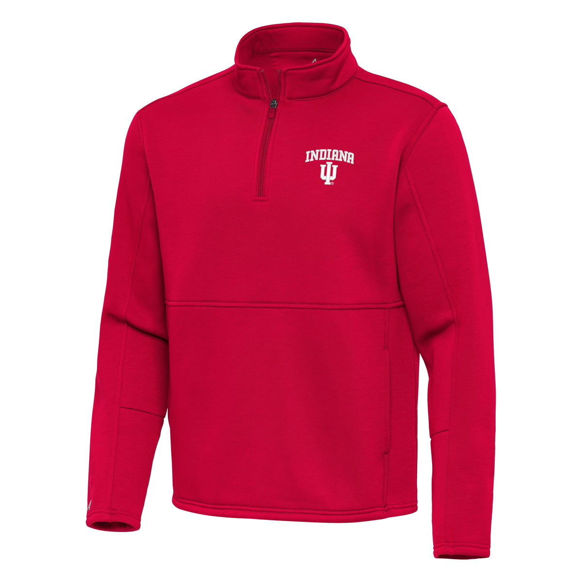 Indiana Hoosiers Antigua Twist 1/4 Zip Red Fleece Pullover Top for Men product image 1, provided for visual reference and