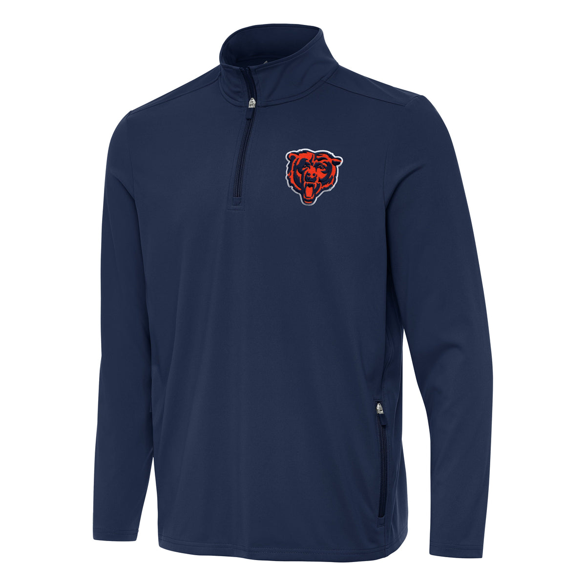 Chicago Bears Antigua Navy Perilous 1/4 Zip Pullover Top for Men product image 1, provided for visual reference and product