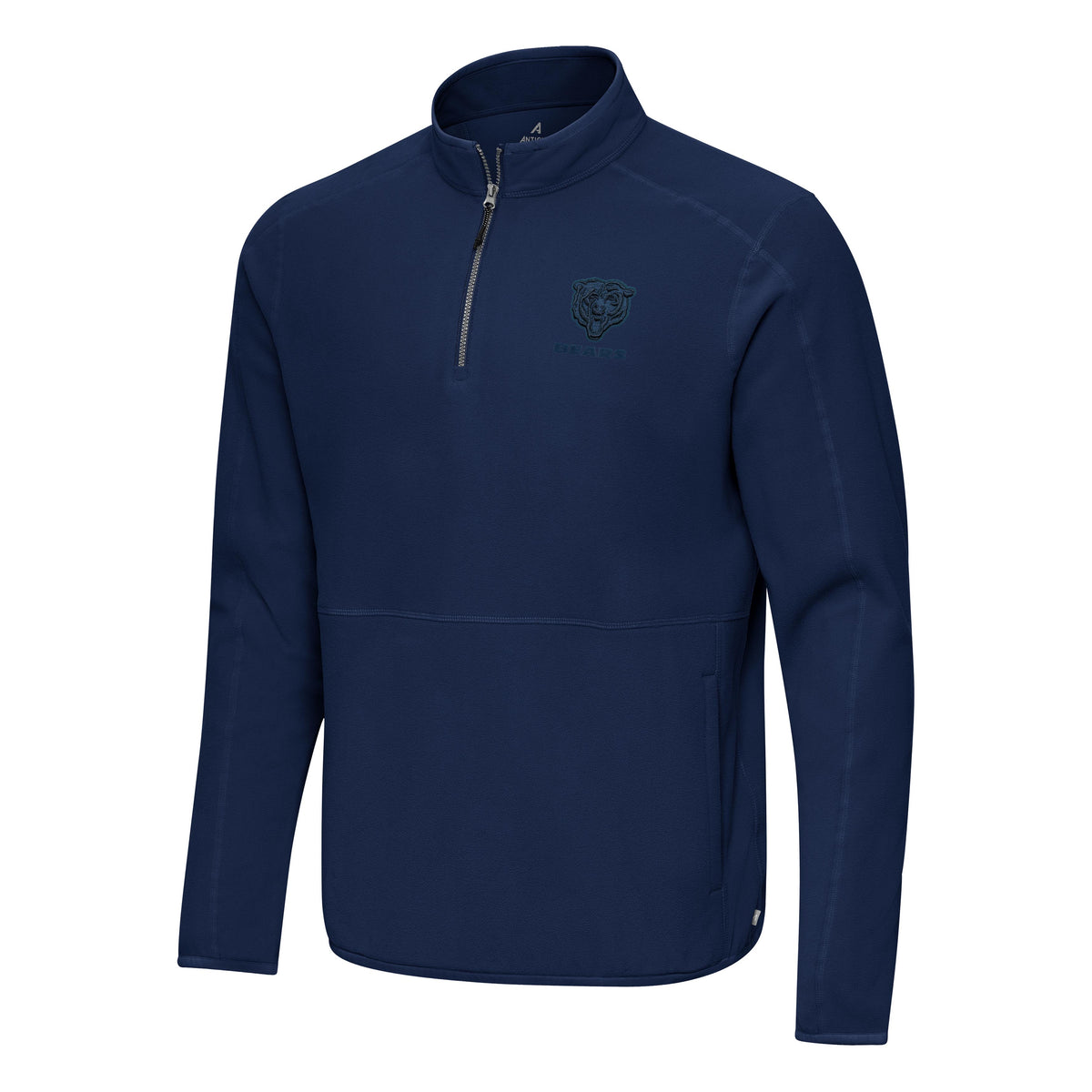 Chicago Bears Antigua Navy Step-Up 1/4 Zip Fleece Pullover Top for Men product image 1, provided for visual reference and