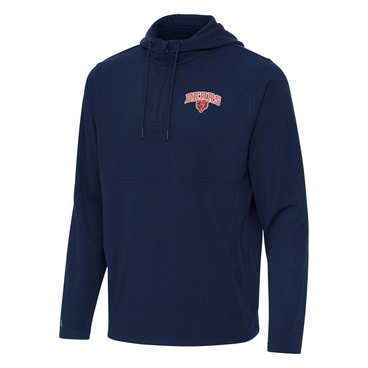 Chicago Bears Antigua Navy Step-Up 1/4 Zip Hooded Top for Men product image 1, provided for visual reference and product