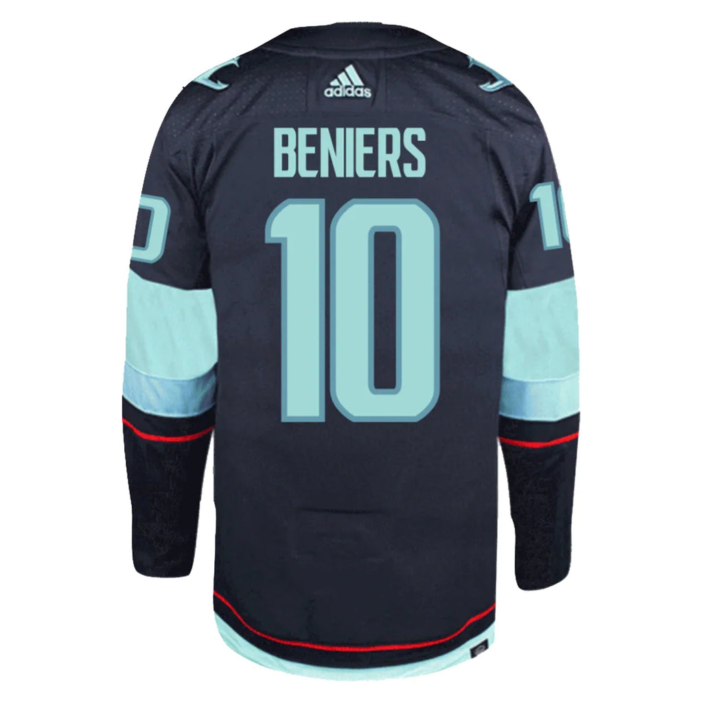 Matty Beniers Seattle Kraken adidas Navy Home Authentic Primegreen Premium Jersey for Men product image 3, provided for