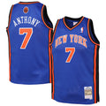 Youth New York Knicks Carmelo Anthony Mitchell & Ness Blue 2010-11 Hardwood Classics Swingman Jersey product image 1,
