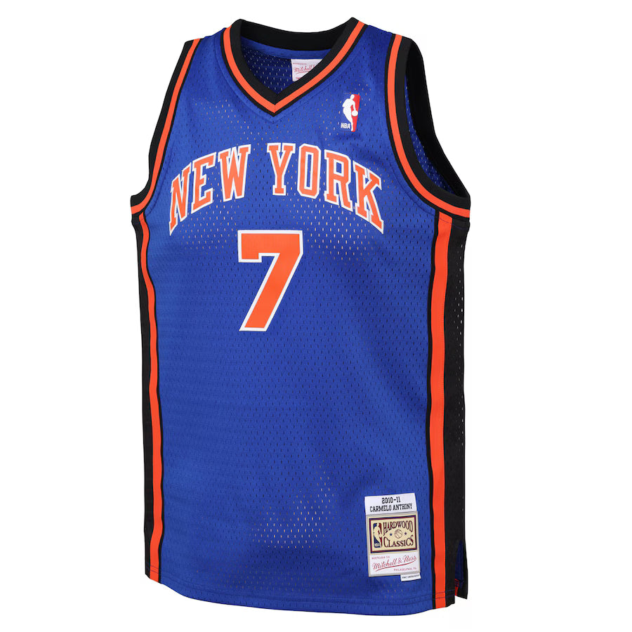 Youth New York Knicks Carmelo Anthony Mitchell & Ness Blue 2010-11 Hardwood Classics Swingman Jersey product image 3,