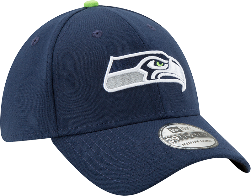 Mens Seattle Seahawks New Era Navy 39THIRTY Team Classic Flex Hat product image 3, provided for visual reference and product