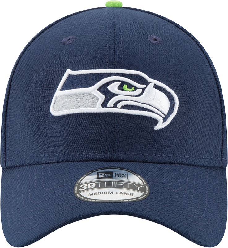 Mens Seattle Seahawks New Era Navy 39THIRTY Team Classic Flex Hat product image 2, provided for visual reference and product