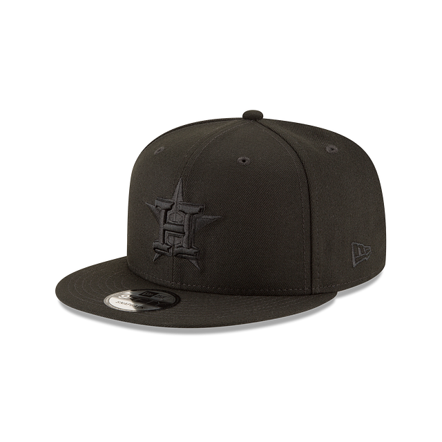 Houston Astros New Era Black On Black Tonal 9FIFTY Snapback Hat for Men product image 1, provided for visual reference and