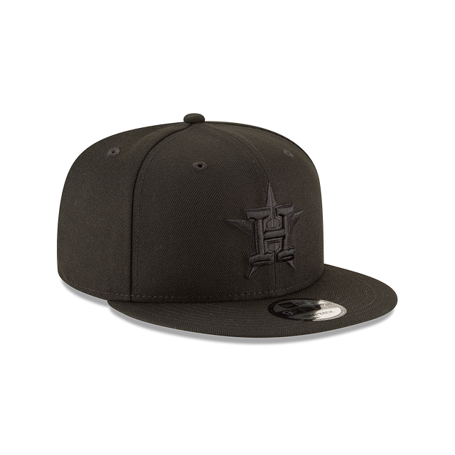 Houston Astros New Era Black On Black Tonal 9FIFTY Snapback Hat for Men product image 3, provided for visual reference and
