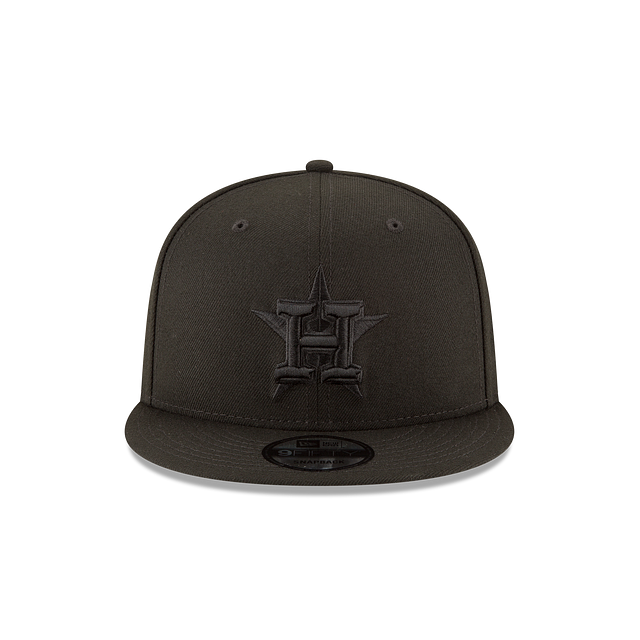 Houston Astros New Era Black On Black Tonal 9FIFTY Snapback Hat for Men product image 2, provided for visual reference and