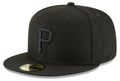 Pittsburgh Pirates New Era Black Tonal 59FIFTY Fitted Hat for Men product image 1, provided for visual reference and product