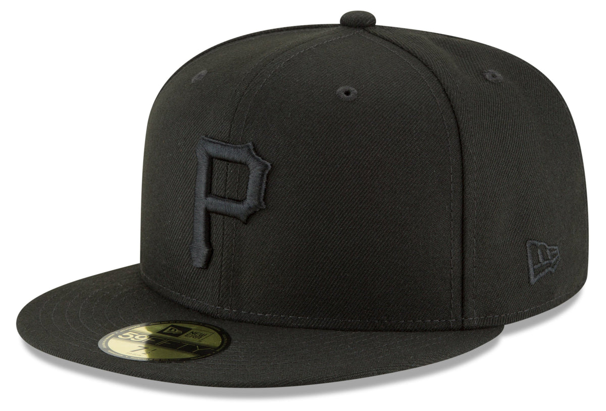 Pittsburgh Pirates New Era Black Tonal 59FIFTY Fitted Hat for Men product image 1, provided for visual reference and product