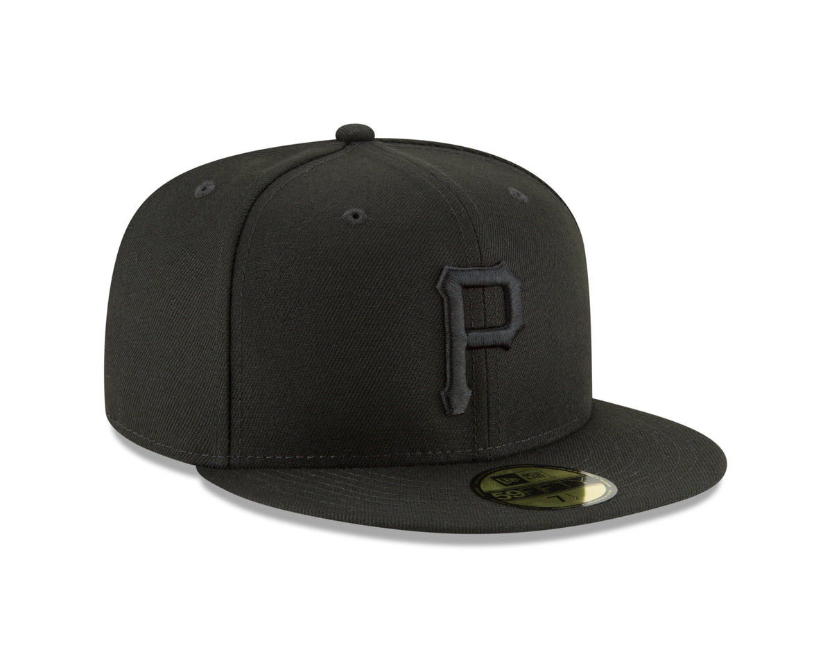 Pittsburgh Pirates New Era Black Tonal 59FIFTY Fitted Hat for Men product image 2, provided for visual reference and product