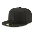 Boston Red Sox Black Tonal 59FIFTY Fitted Hat product image 1, provided for visual reference and product detail review