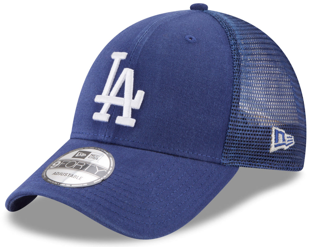 Los Angeles Dodgers New Era Royal Blue 9FORTY Trucker Adjustable Hat product image 1, provided for visual reference and