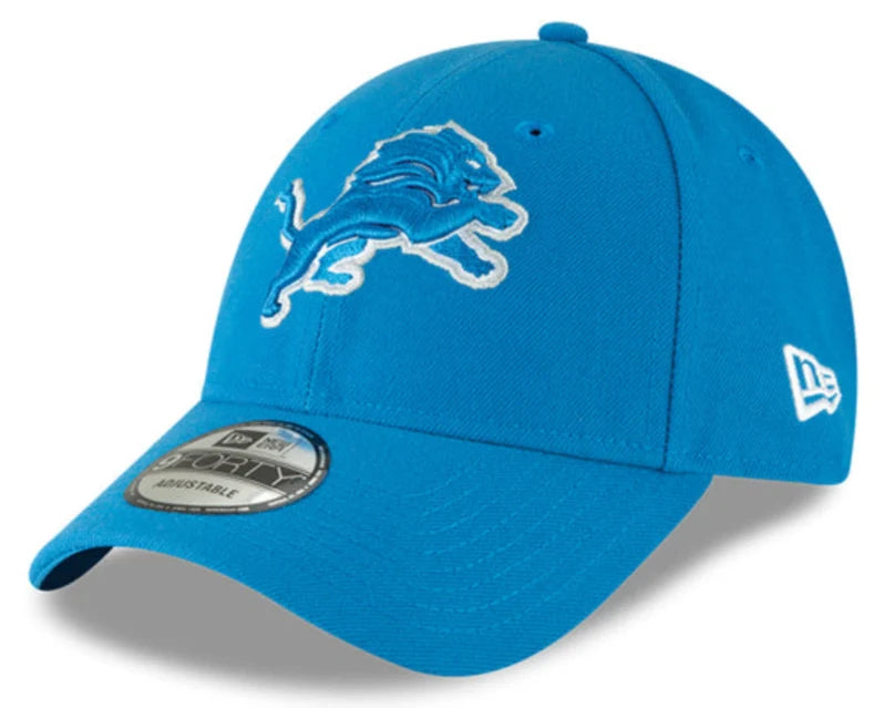 Detroit Lions Blue The League 9FORTY Adjustable Game Cap product image 1, provided for visual reference and product detail