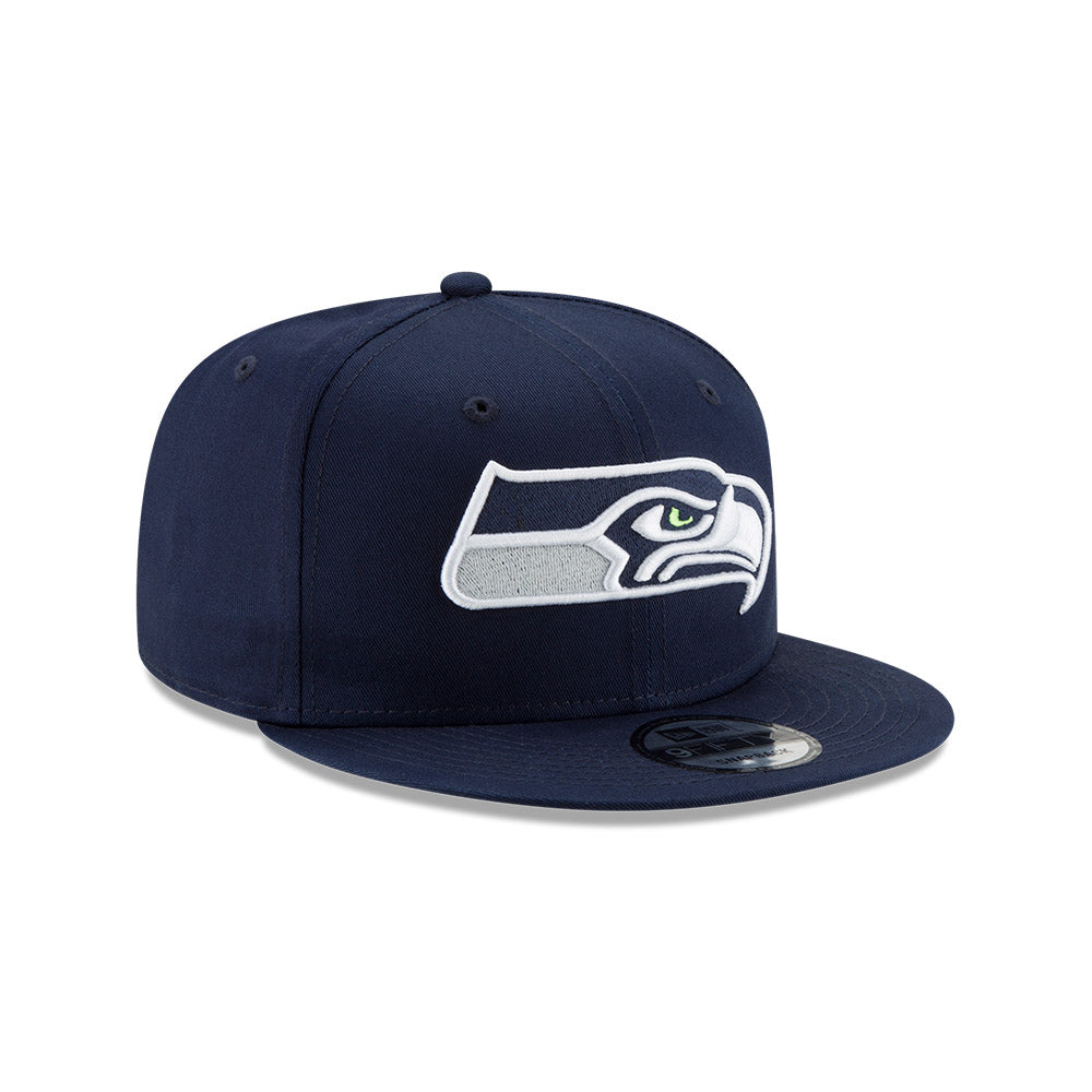 Seattle Seahawks New Era 9FIFTY Navy Snapback Hat product image 3, provided for visual reference and product detail review