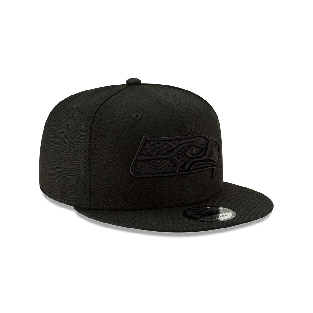 Seattle Seahawks New Era 9FIFTY Black Basic Tonal Snapback Hat product image 3, provided for visual reference and product
