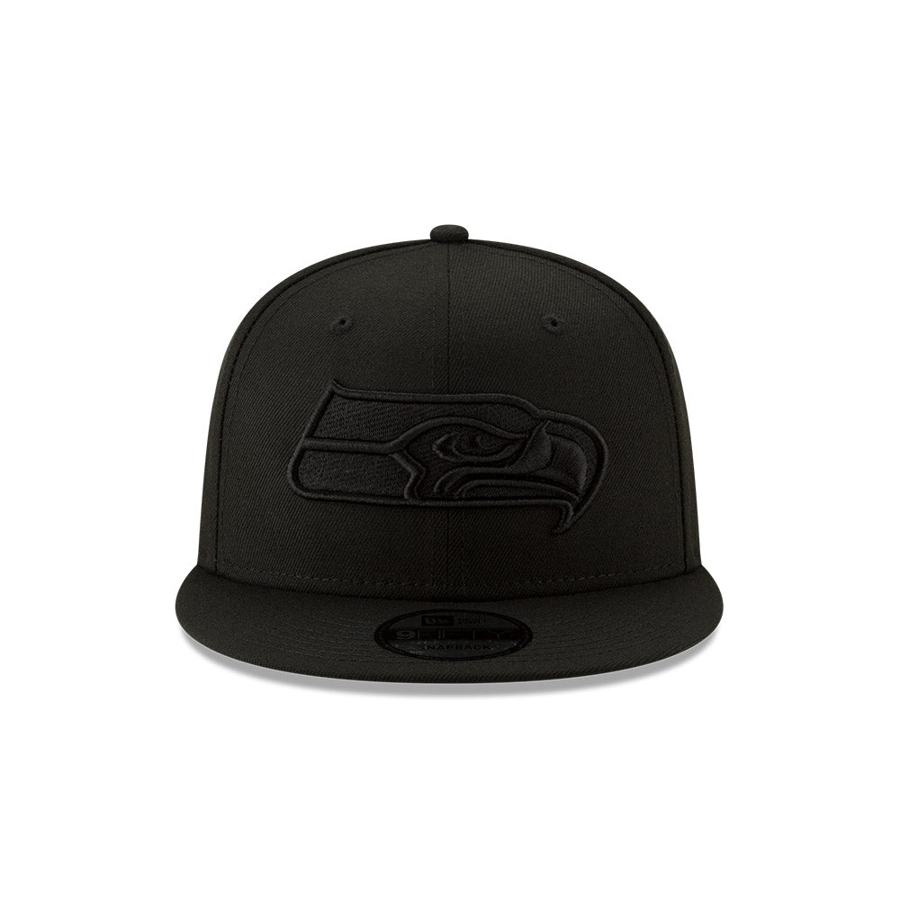 Seattle Seahawks New Era 9FIFTY Black Basic Tonal Snapback Hat product image 2, provided for visual reference and product