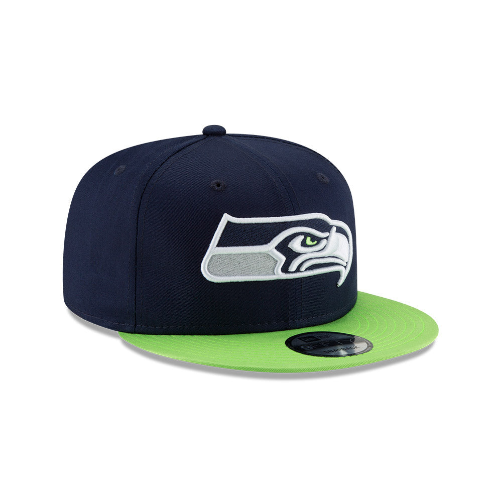 Seattle Seahawks New Era 9FIFTY Navy/Green Snapback Hat product image 4, provided for visual reference and product detail