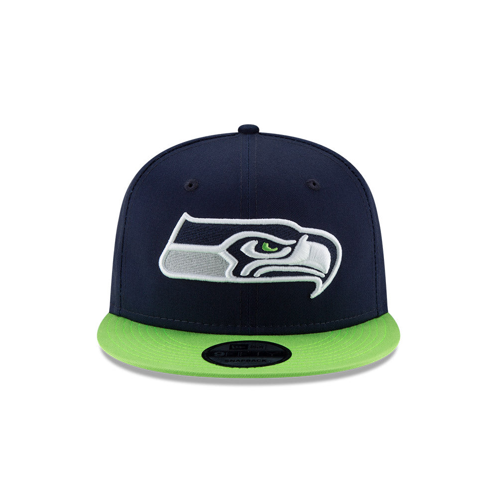Seattle Seahawks New Era 9FIFTY Navy/Green Snapback Hat product image 2, provided for visual reference and product detail