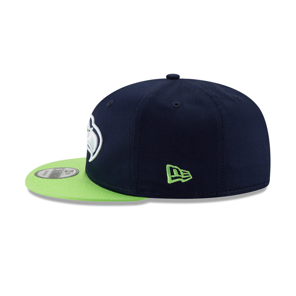 Seattle Seahawks New Era 9FIFTY Navy/Green Snapback Hat product image 6, provided for visual reference and product detail