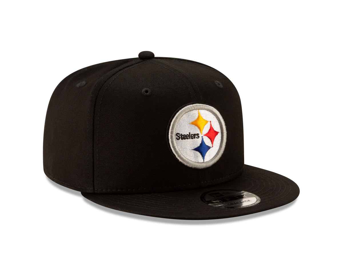 Mens Pittsburgh Steelers New Era Black Basic 9FIFTY Snapback Hat product image 3, provided for visual reference and product