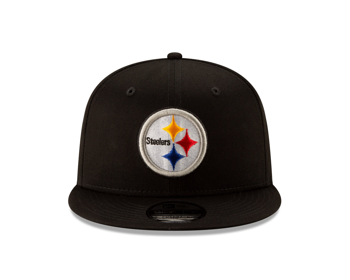 Mens Pittsburgh Steelers New Era Black Basic 9FIFTY Snapback Hat product image 2, provided for visual reference and product