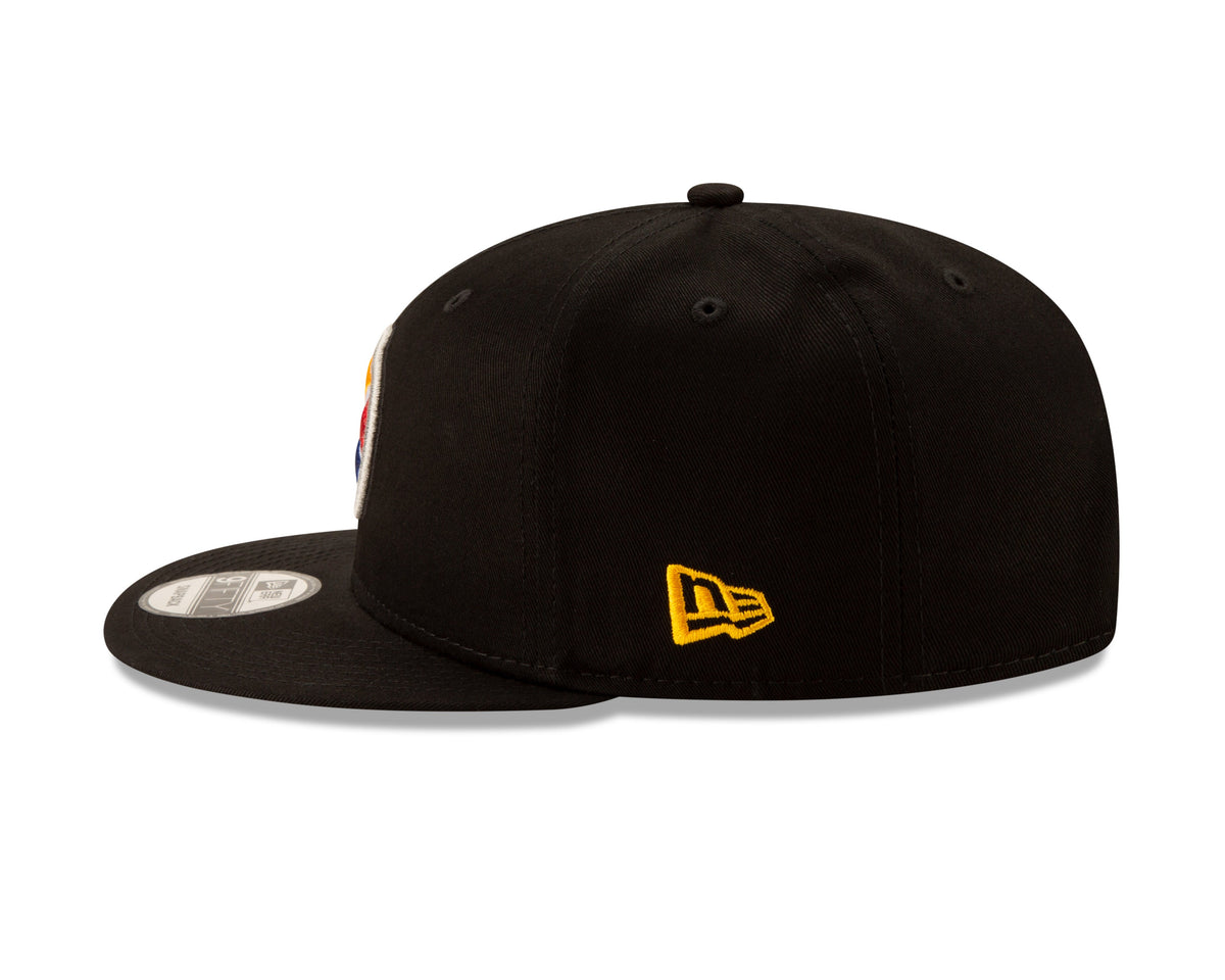 Mens Pittsburgh Steelers New Era Black Basic 9FIFTY Snapback Hat product image 4, provided for visual reference and product
