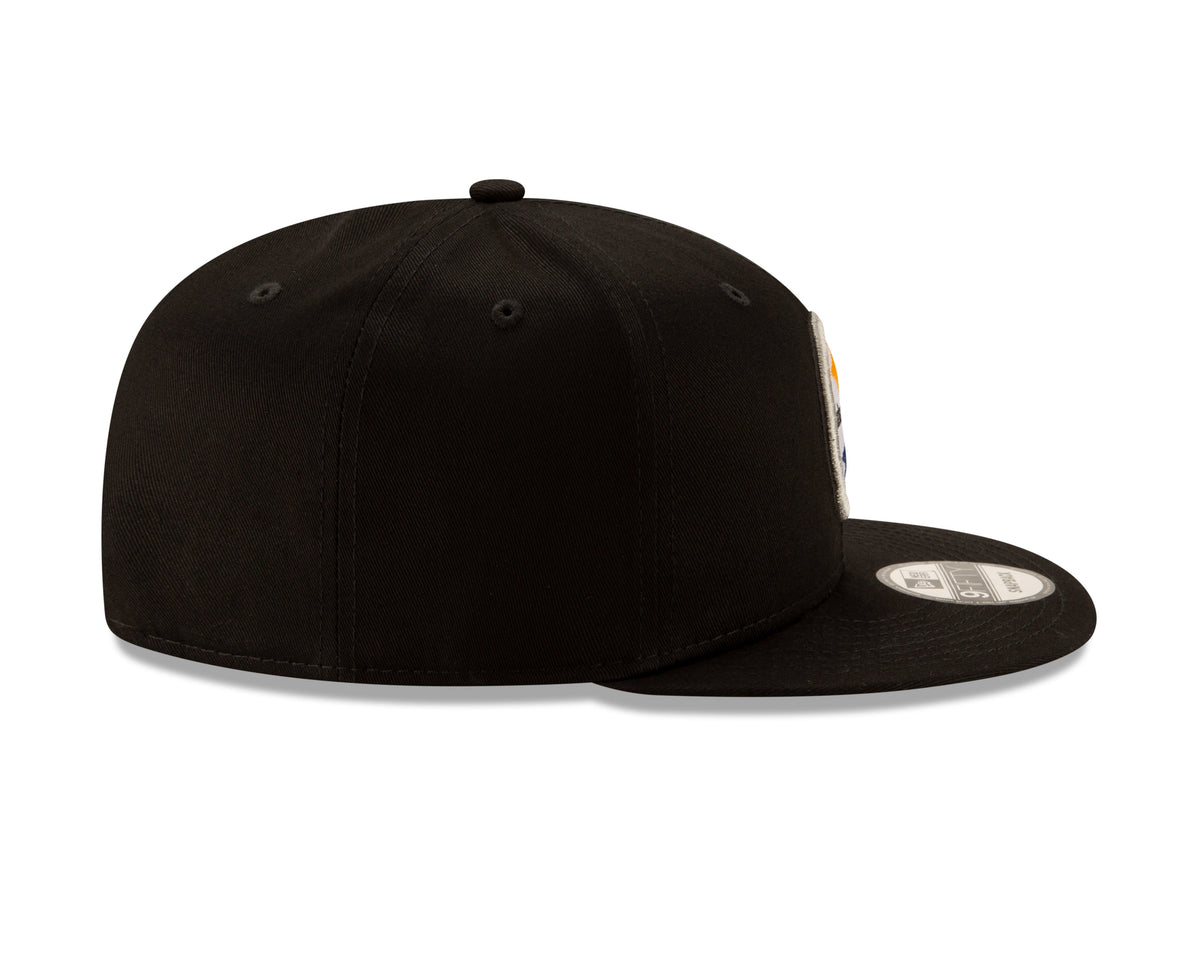 Mens Pittsburgh Steelers New Era Black Basic 9FIFTY Snapback Hat product image 5, provided for visual reference and product