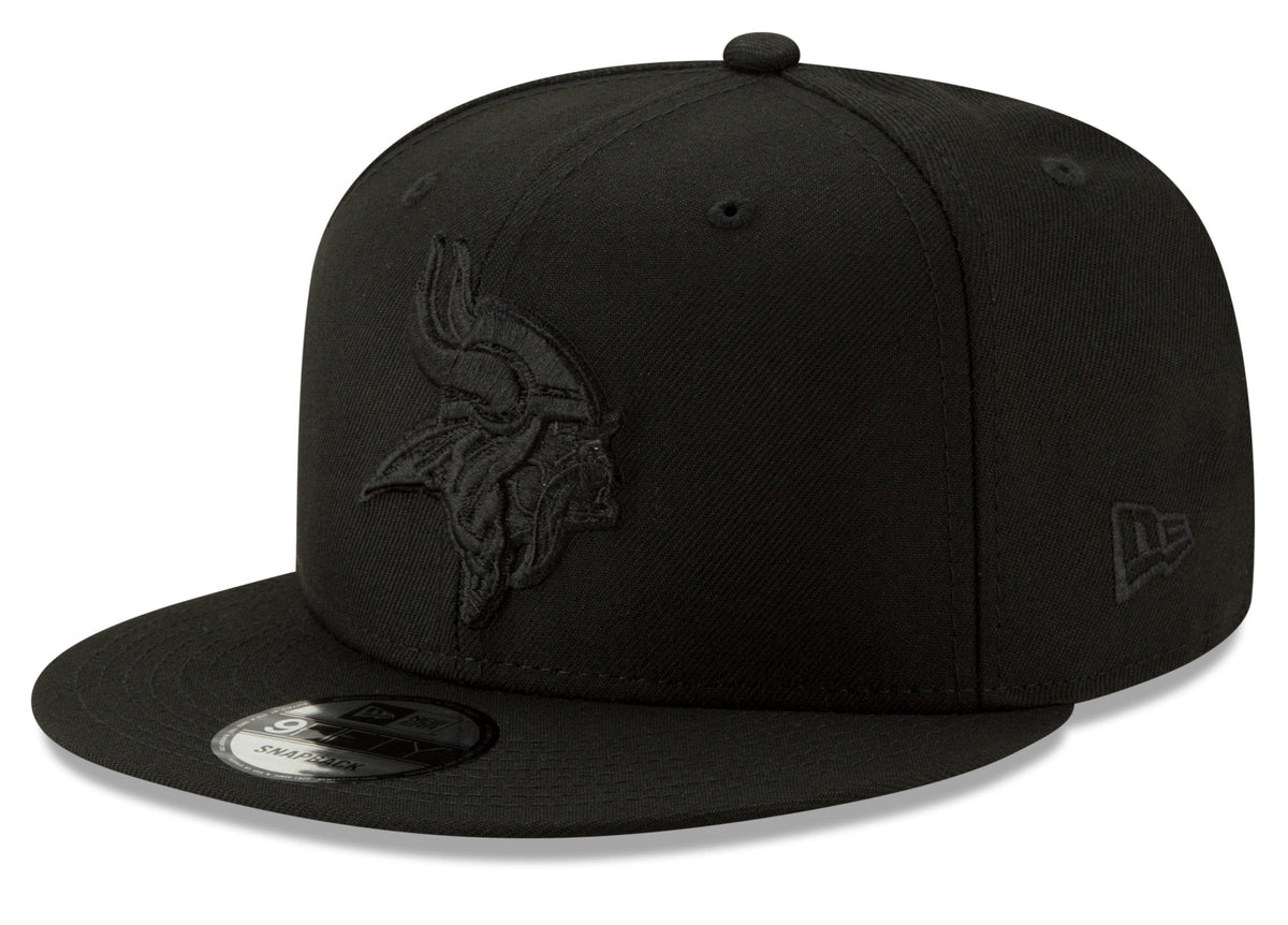Minnesota Vikings New Era Black Tonal Basic 9FIFTY Adjustable Snapback Hat product image 1, provided for visual reference