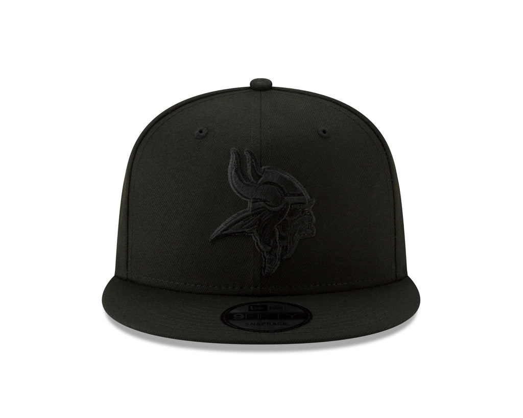 Minnesota Vikings New Era Black Tonal Basic 9FIFTY Adjustable Snapback Hat product image 2, provided for visual reference