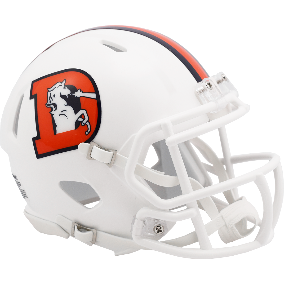 Denver Broncos Snowcapped Alternate Speed Mini Helmet product image 1, provided for visual reference and product detail
