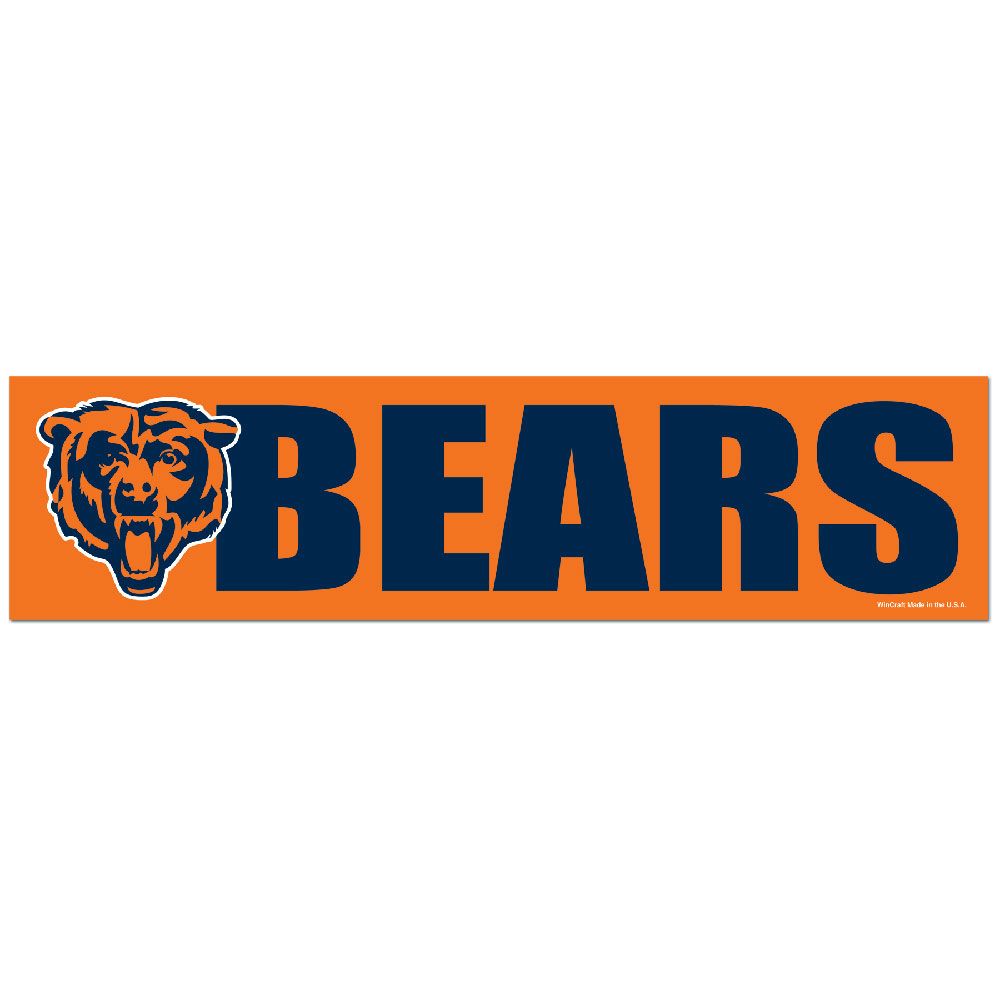 Cicago Bears 3X12 Wincraft Bumper Strip product image 1, provided for visual reference and product detail review