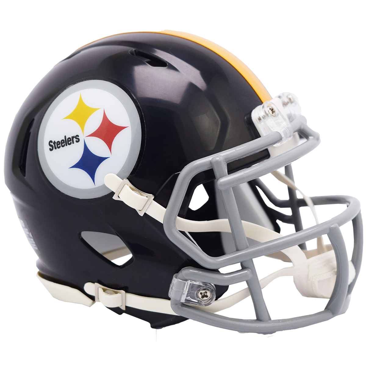 Pittsburgh Steelers 1963-76 Black Speed Mini Helmet product image 1, provided for visual reference and product detail review