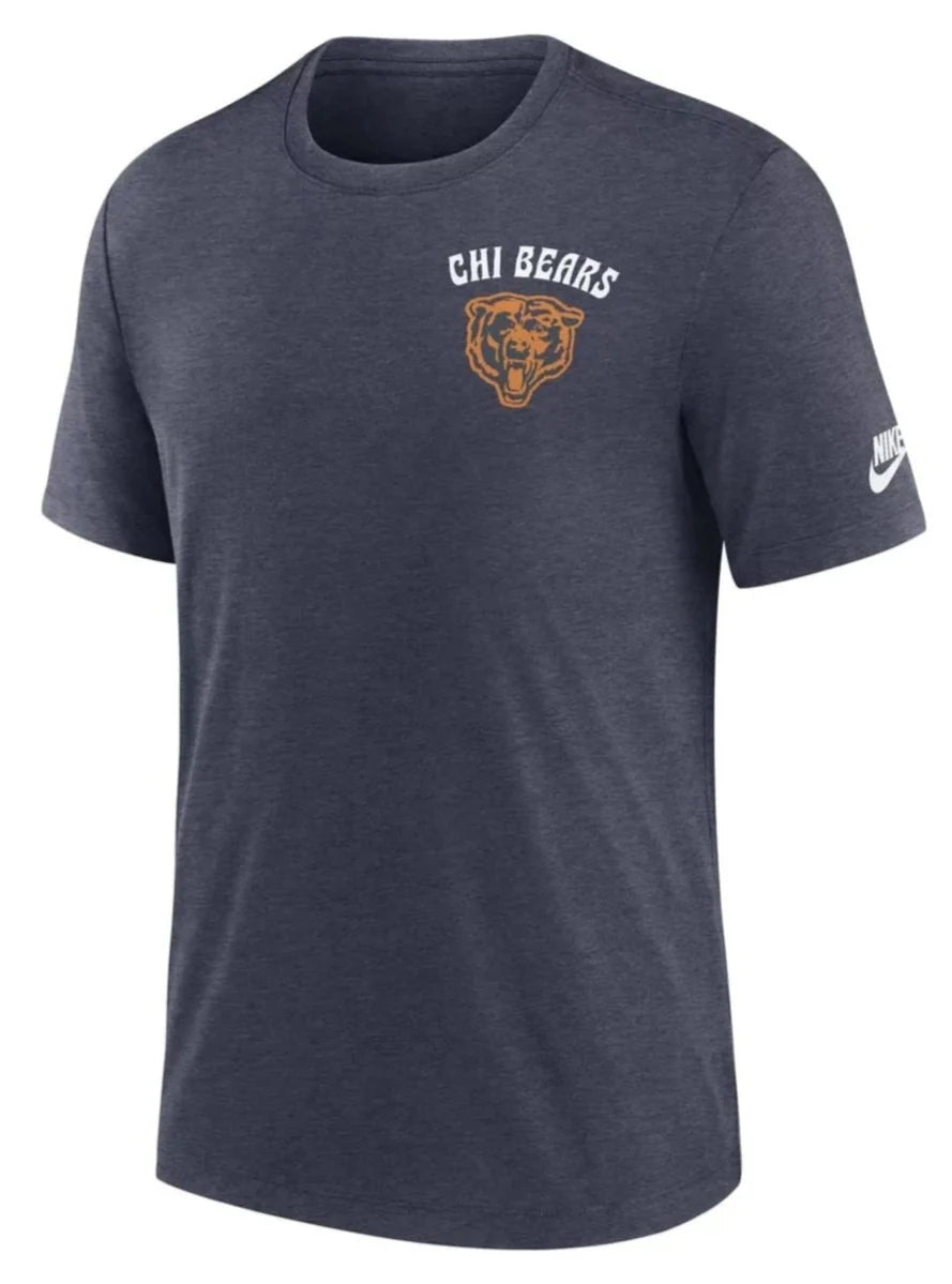 Mens Chicago Bears Nike Navy Blue Rewind Exceed T-Shirt product image 1, provided for visual reference and product detail