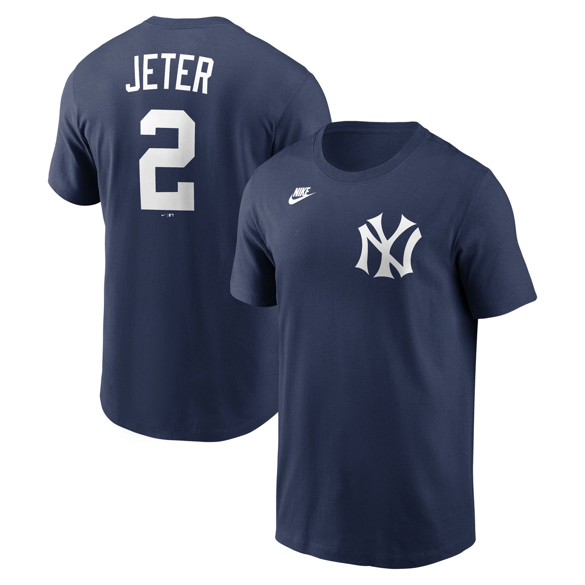 Derek Jeter New York Yankees Nike Navy Name & Number T-Shirt for Men product image 1, provided for visual reference and